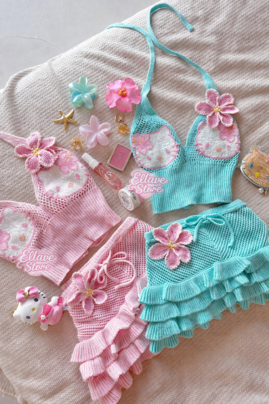 Flower Kitty Crochet Set