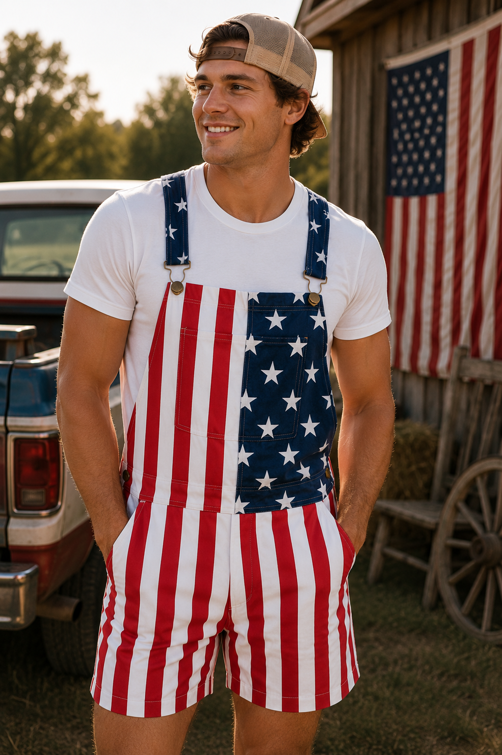 American Flag Overalls