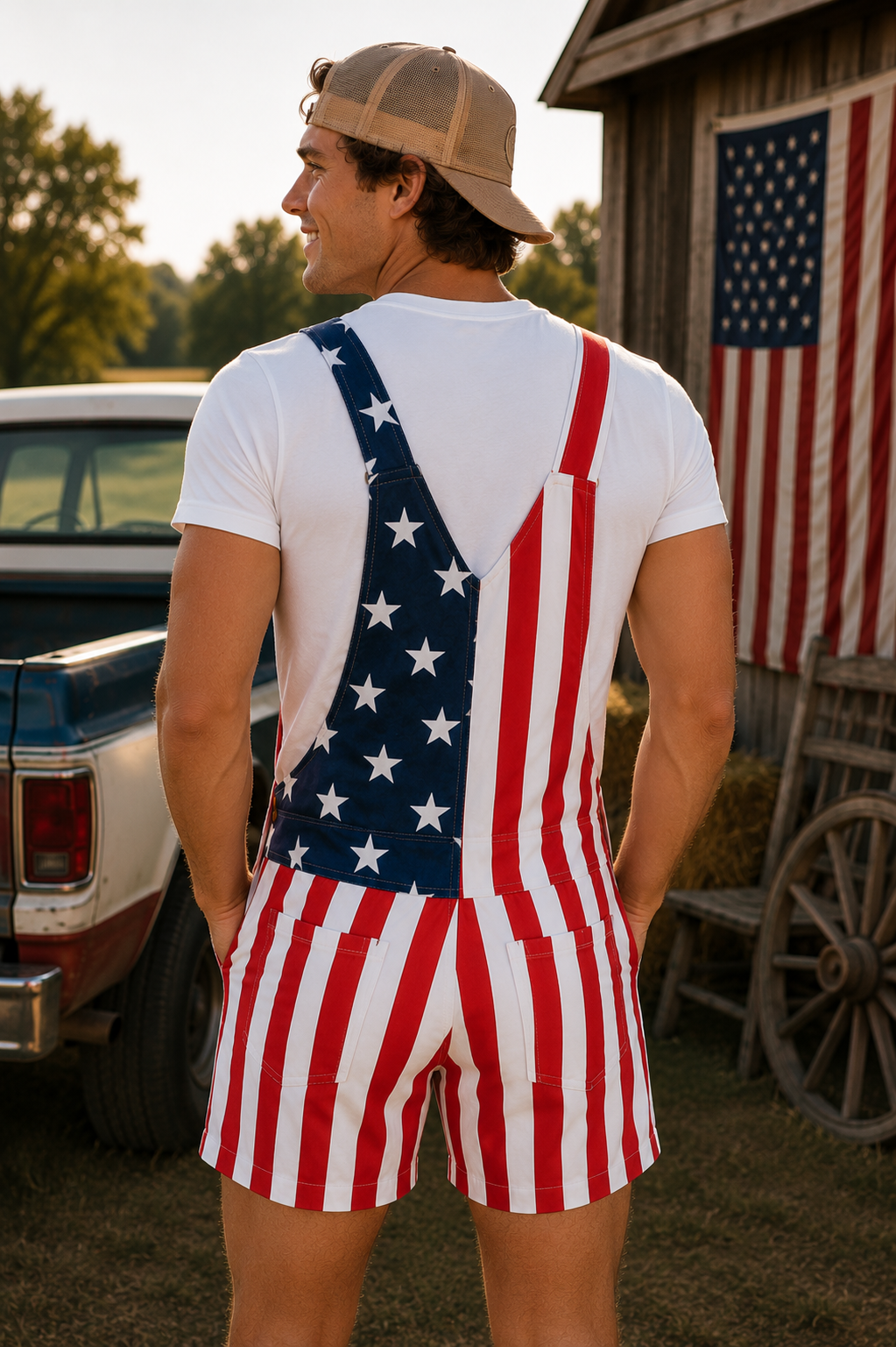 American Flag Overalls