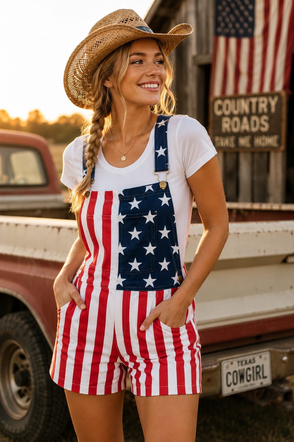 American Flag Overalls